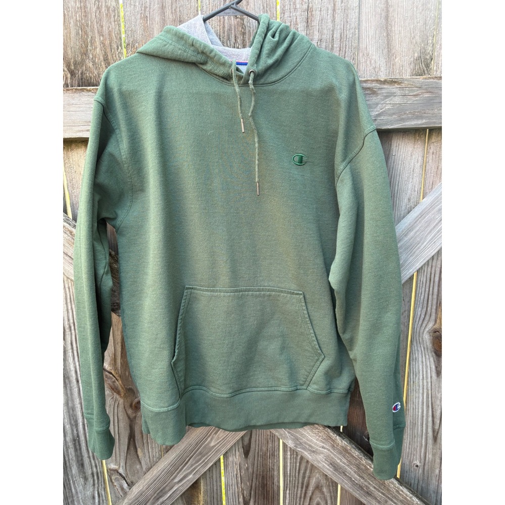 Champion Mens Forest Green Pullover Hoodie Sweatshirt S0889 Large